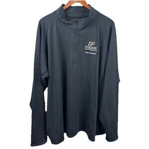 Purdue  Engineering 1/4 Zip Mens 3XL Black Printed Logo Performance Poly Spandex